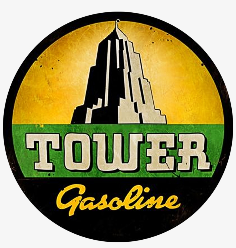 Tower Gasoline Vintage Sign - Past Time Signs Ps621 Full Service Tower Gasoline Arrow, transparent png #2883124