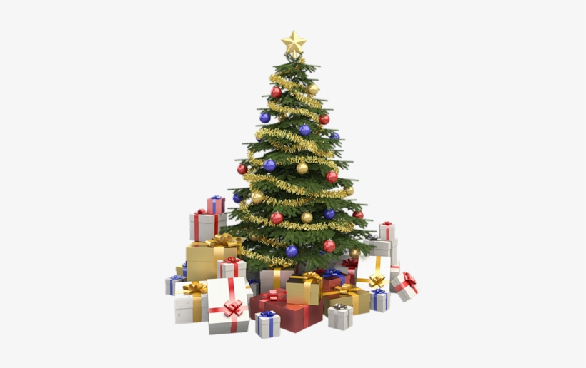 Christmas Gifs,png - Christmas Tree With Presents Png, transparent png #2884319