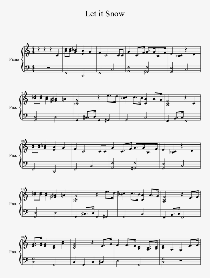 Let It Snow Sheet Music 1 Of 2 Pages - La Valse D Amelie Piano, transparent png #2884594