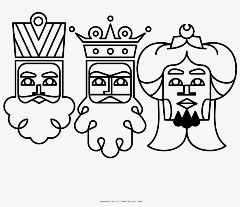 Dibujo De Los Tres Reyes Magos Para Colorear - Illustration - Free  Transparent PNG Download - PNGkey