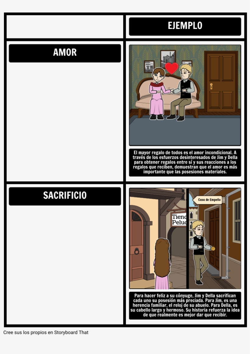 Regalo De Los Símbolos De Los Reyes Magos - Plot Of The Gift Of The Magi Storyboard, transparent png #2887022