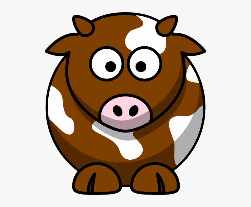 Brown Patch Cow Clip Art - Brown Cow Clip Art, transparent png #2887092
