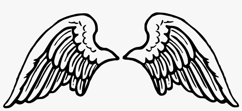 Wings Tattoos Clipart Silhouette - Cartoon Angel Wings Png, transparent png #2887972