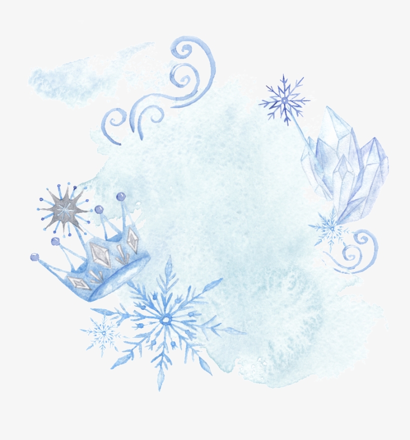 Blue Hand Drawn Crown Snowflake Cartoon Snow Transparent - Frozen, transparent png #2887978