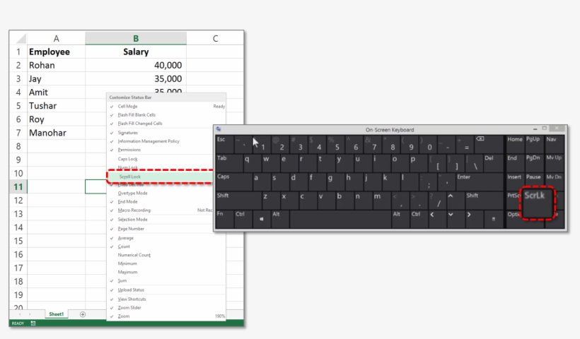 How To Use Scroll Lock In Excel - Scroll Lock, transparent png #2888108