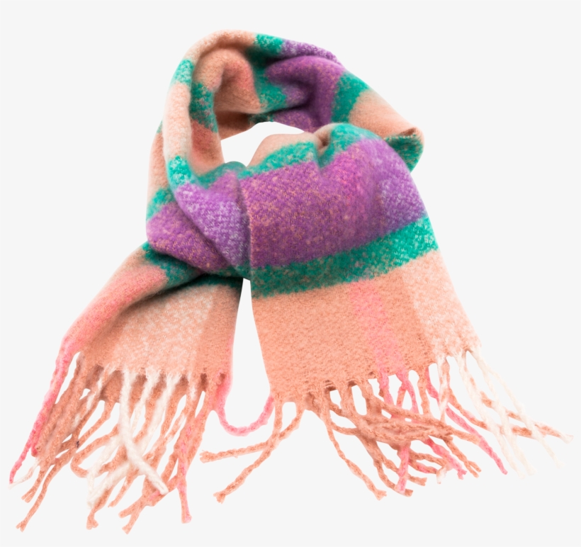 Beanie And Scarf In The New Winter Colors - Scarf, transparent png #2888589