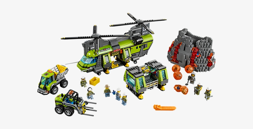 Helicóptero De Transporte Pesado - Lego City Volcano, transparent png #2889754