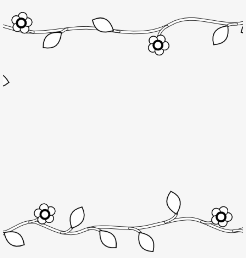 Black And White Flower Border Clipart All About Clipart - Black And White Flower Border, transparent png #2889945