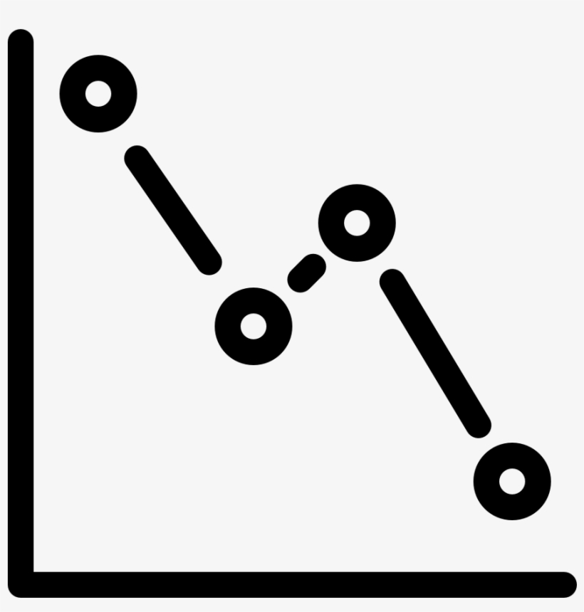Chart Trend Dots Lines Zigzag Down - Mobile App, transparent png #2890497