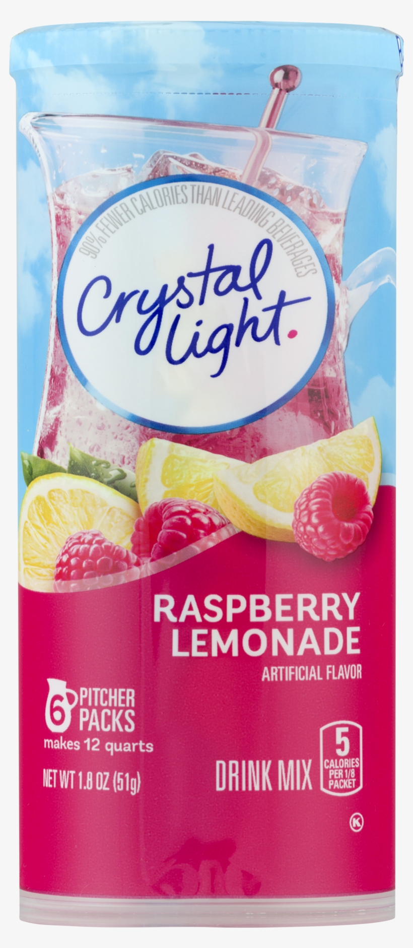 Crystal Light Raspberry Lemonade Drink Mix, 6 Count, transparent png #2891232