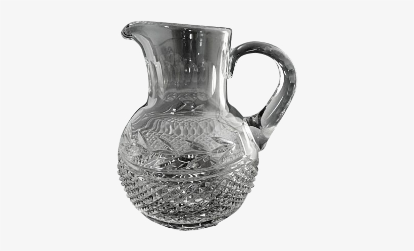 Vintage Glass Pitcher Diamond Cut Juice Lemonade Lemonade - Pitcher, transparent png #2891304