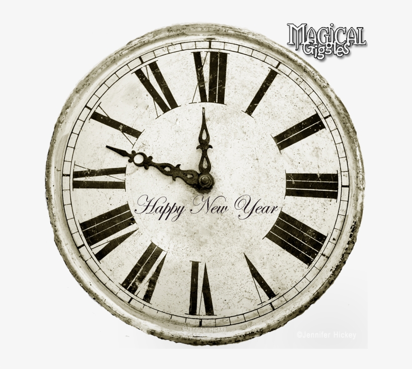 Free Printable To Use At Your Own New Year's Eve Party - Vintage Clock Above Fireplace, transparent png #2891355