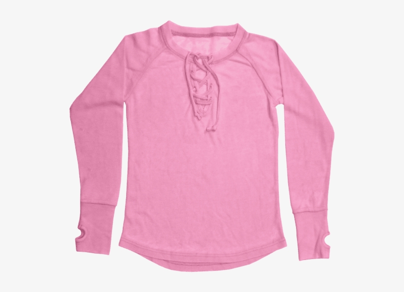 Picture Of Pink Lace-up Thermal Shirt - Style & Co Lace-up Thermal, transparent png #2891785