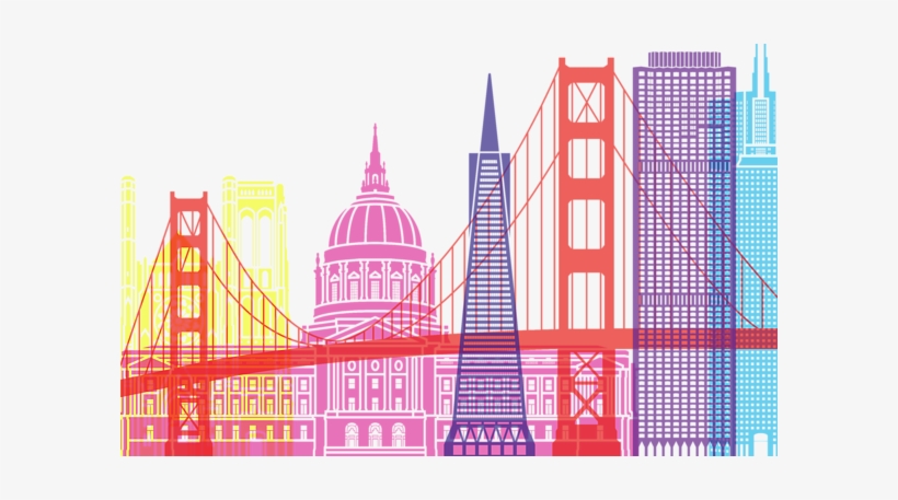 San Francisco Skyline Pop V2 By Pablo Romero - San Francisco, transparent png #2892396