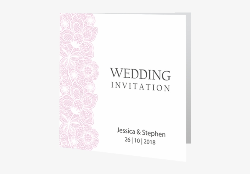 Blush Pink Lace On White Wedding Day Invite 3d - Wedding, transparent png #2892397