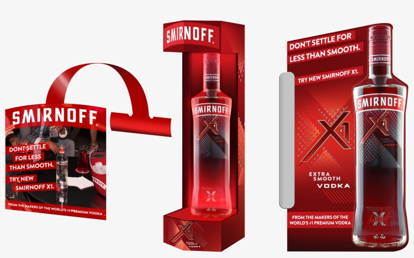 Off Premise End Cap Display Featuring X1 And Mixer - Smirnoff Vodka - 375 Ml Bottle, transparent png #2893893