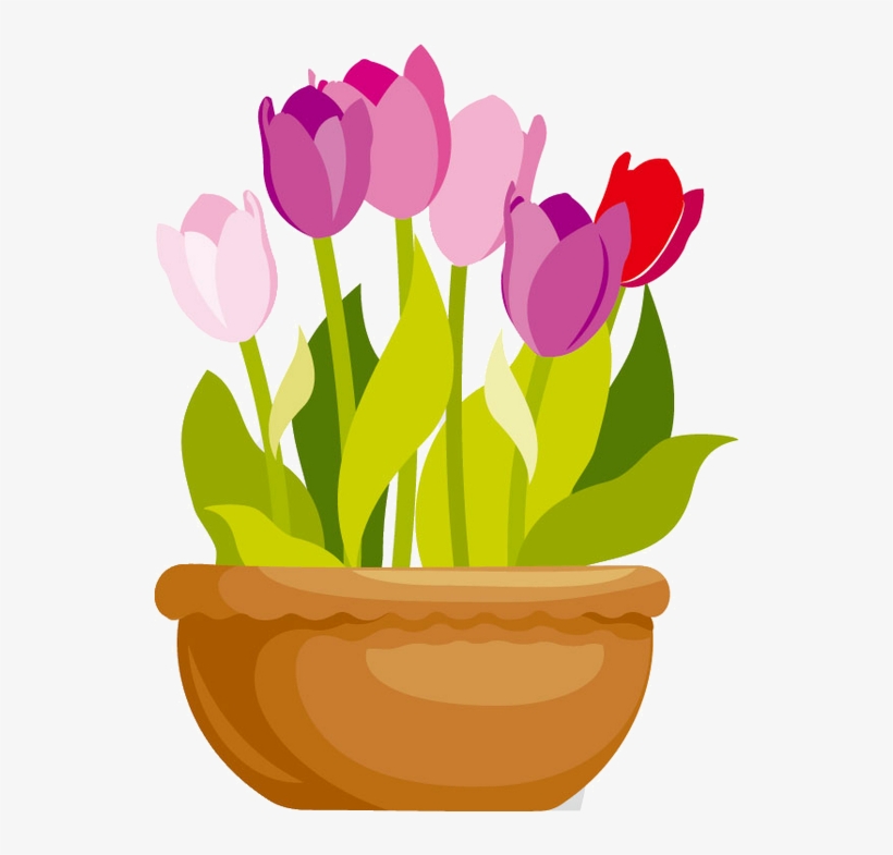 Растения Клипарт - Flower Pot Vector Png, transparent png #2894019