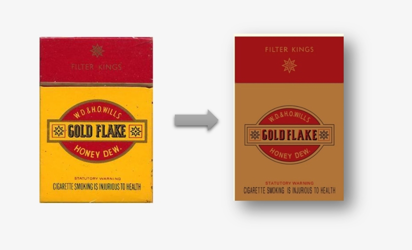 Goldflake Pack Evolution - Flake Cigarette Packet Png, transparent png #2894391