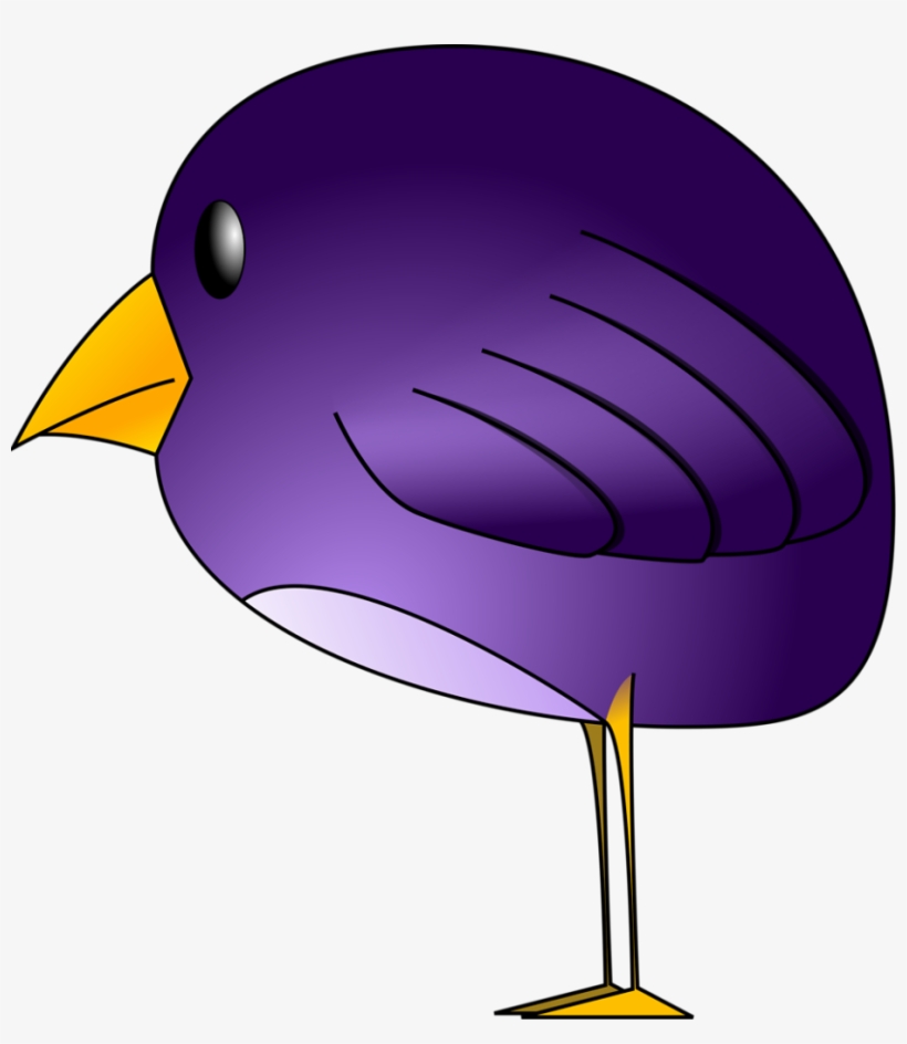 Purple Turkey Feather Clipart 19 Bird - Lila Cartoon-vogel Mitteilungskarte, transparent png #2894544