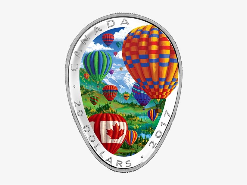 Pure Silver Coloured Coin - 2017 Fine Silver 20 Dollar Coin - Hot Air Balloons, transparent png #2894757