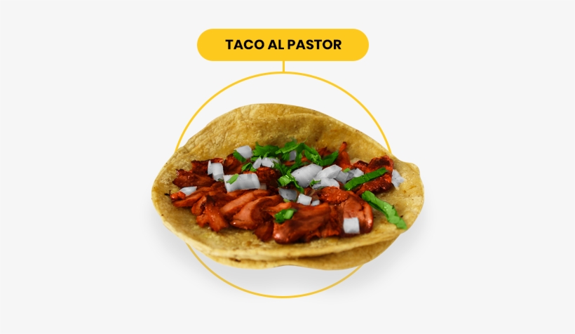 Deliciosos Tacos Al Pastor Acompañados De Cilantro, - Fast Food, transparent png #2895096