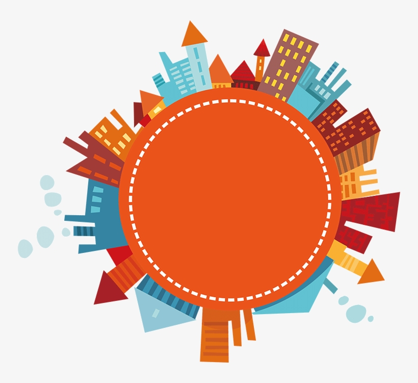 Dibujo Vectorial De Casas Y Edificios Alrededor De - Buy Local Infographic, transparent png #2895098