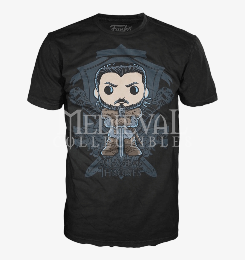 John Snow Crest Pop T-shirt - Jon Snow Funko Shirt, transparent png #2895520