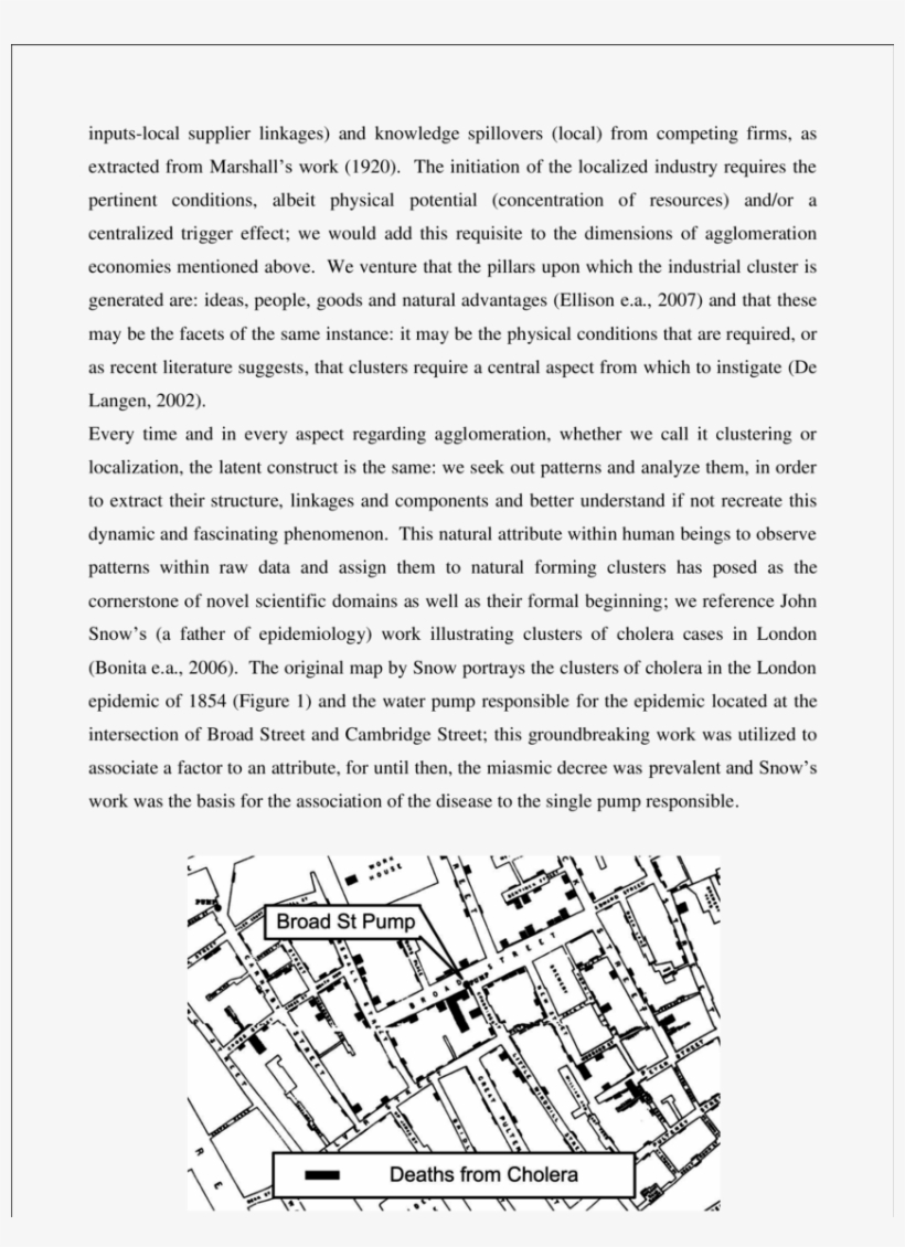 The 1954 Drawing Of Cholera Clusters - John Snow Ghost Map Mousepad, transparent png #2896128