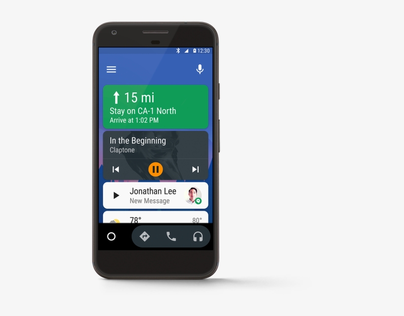 Graphic Black And White Library Auto Comes To Phones - Android Auto, transparent png #2896226
