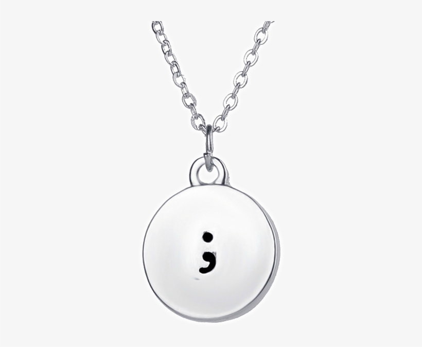 Semicolon Pendant Necklace - Necklace, transparent png #2896633