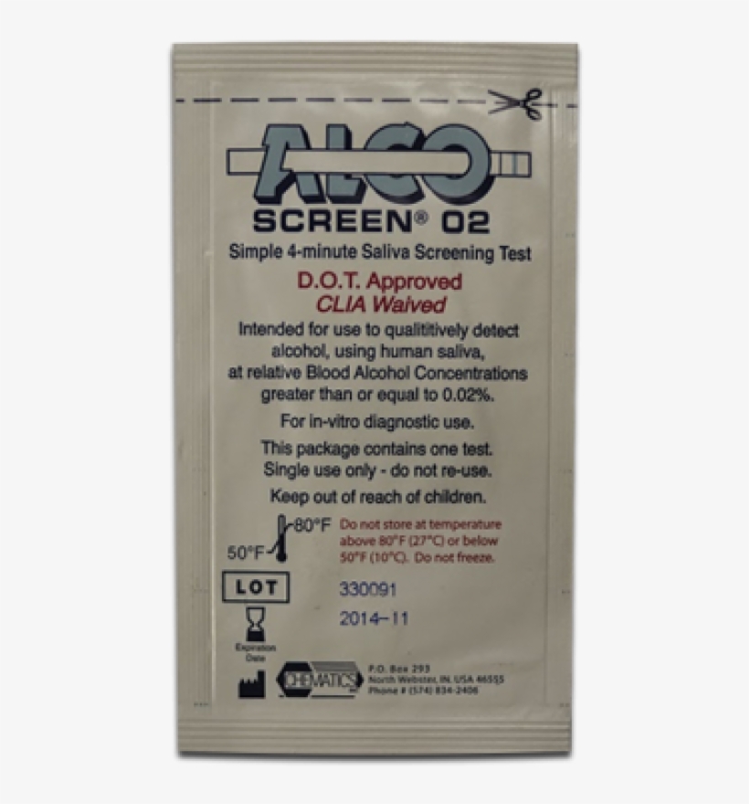 Alco Screen 02 Saliva Alcohol Screening Test Multi Chematics 9102