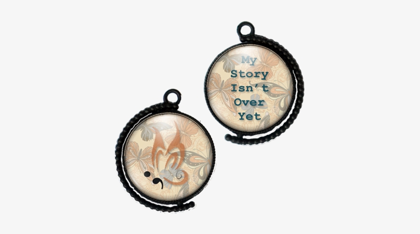 Double Swivel Pendant In Black With Semicolon - Locket, transparent png #2896798