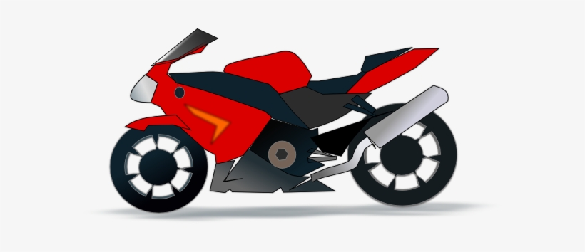 Motorcycle Clipart Red - Motorbike Clip Art, transparent png #290184