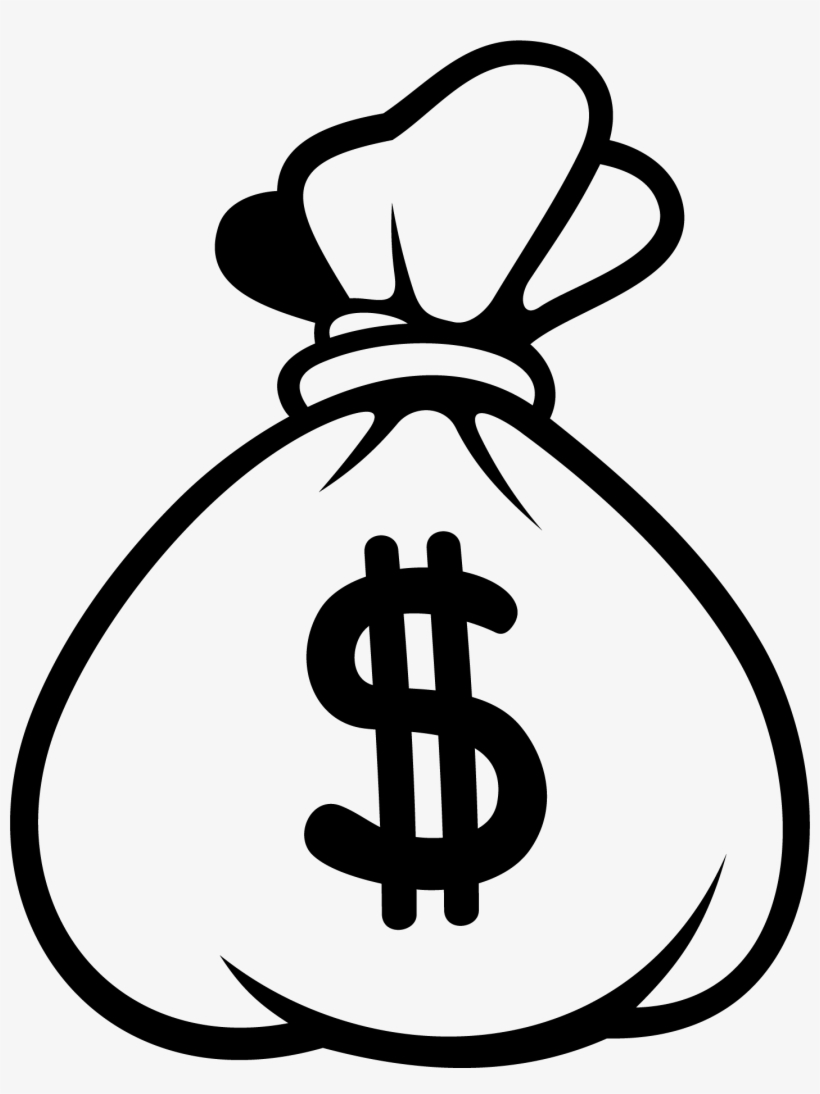 Huge Prizes - Money Bag Emoji Black And White, transparent png #290529