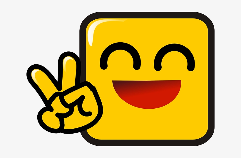 Happy, Face, Peace, Smiley, Icon - Smiley With Peace Sign, transparent png #290634