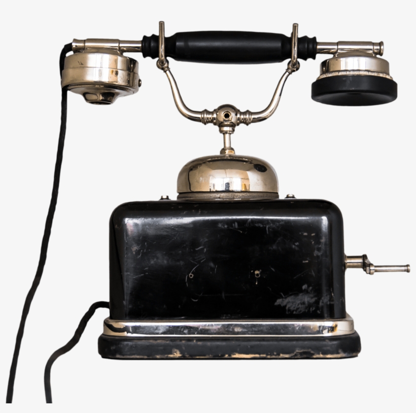 Black Vintage Telephone - Old Communication, transparent png #290967
