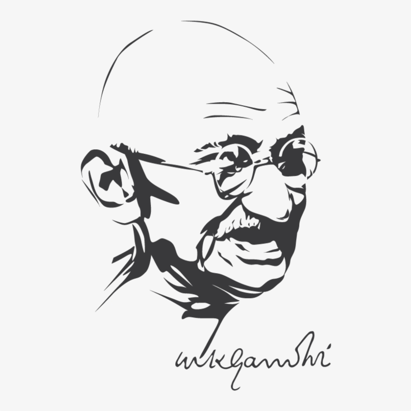 Mahatma Gandhi Line Drawing, transparent png #291126