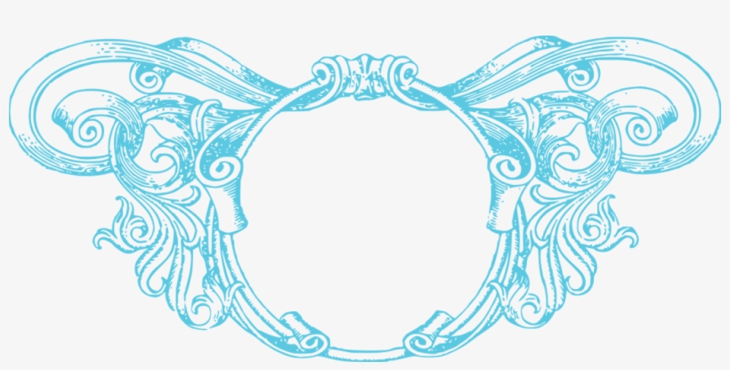 Aqua Border Frame Png Photo - Blue Vintage Border Png, transparent png #291145