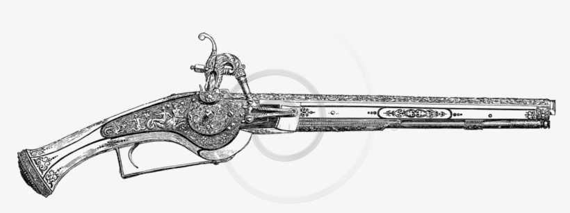 Weapon Clipart Renaissance - Antique Pistol Drawings, transparent png #291458