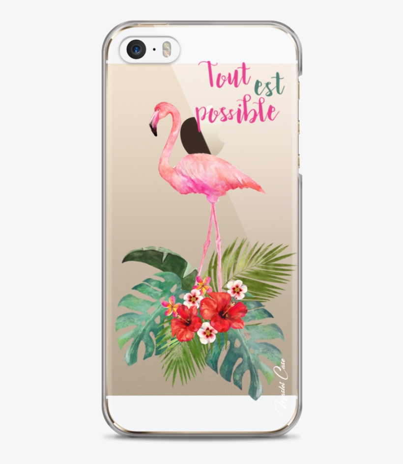 Coque Iphone 5c Tropical Watercolor Flamingo - Coque Iphone 5c Licorne, transparent png #291726