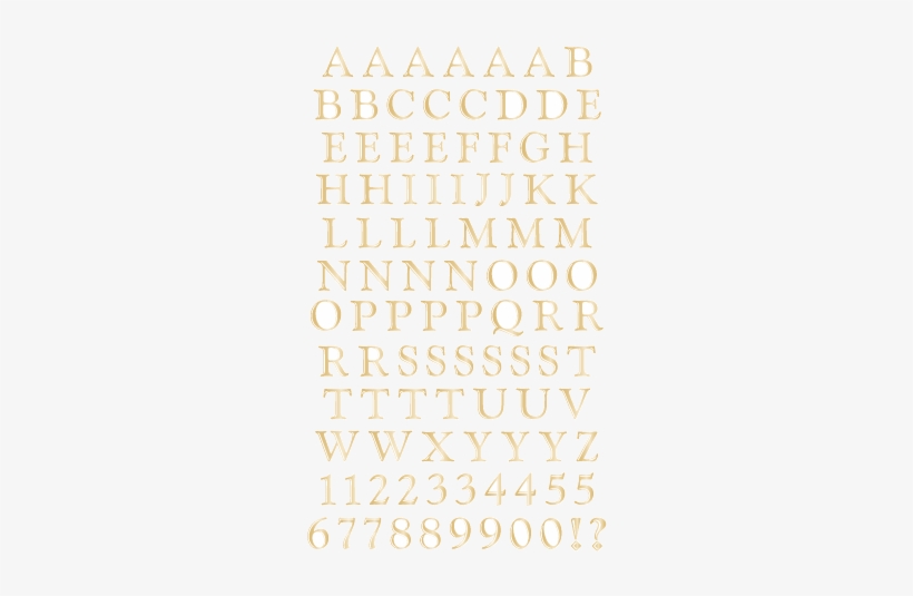 Classic Alphabet, Gold, Reflections Stickers - Mrs Grossman Mg399-19483 Mrs. Grossmans Stickers-classic, transparent png #291853