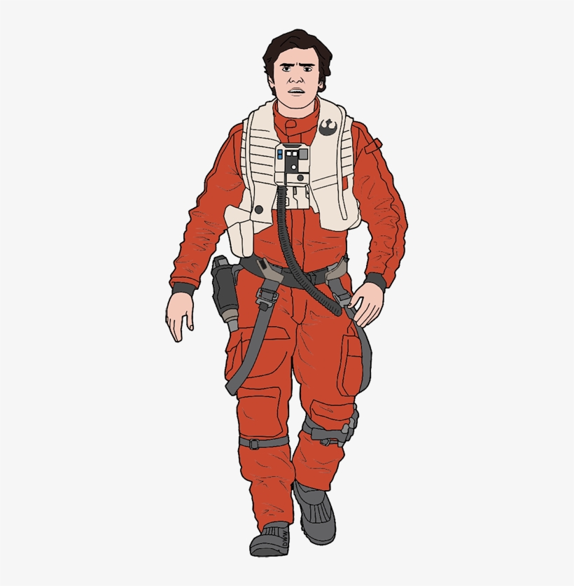 Star Wars The Force Awakens Clip Art - Poe Star Wars Cartoon, transparent png #291855