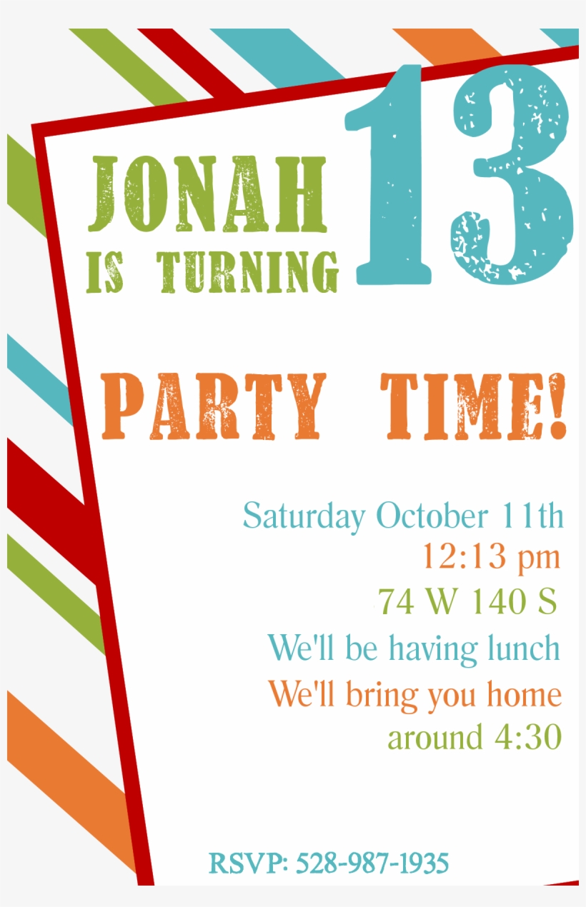 Free Printable Birthday Party Invitation Templates - Teen Boy Birthday Invitation Template, transparent png #292075