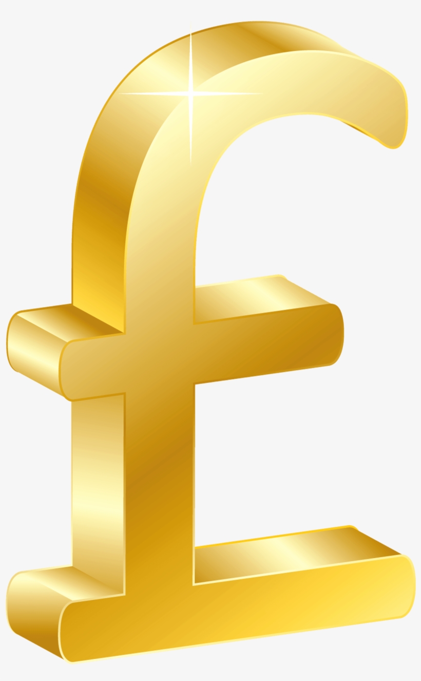 3d Gold Uk Pound Png Clipart - Uk Money Clip Art, transparent png #292497