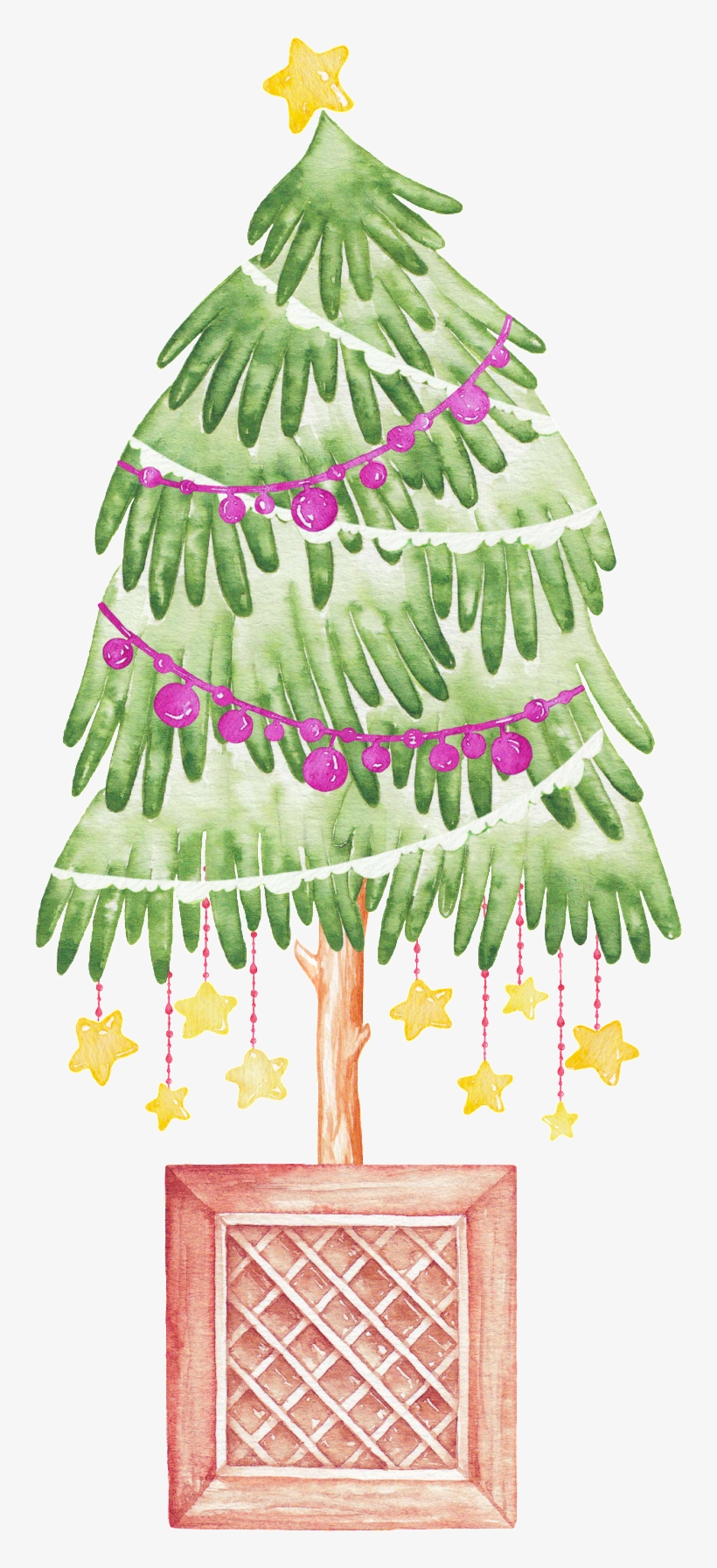 Hand Painted Creative Christmas Tree Png Transparent - Christmas Tree, transparent png #293805