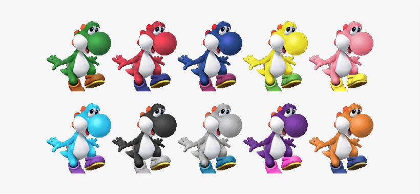 Yoshi's Alternate Costumes In Pm - All Yoshi Colors, transparent png #293994