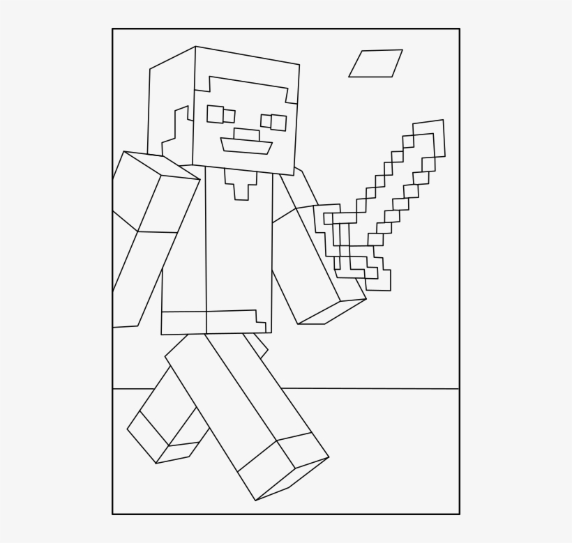 Minecraft Steve 1 On Coloring Page - Steve Minecraft Coloring Pages