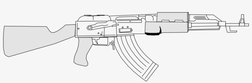 Onlinelabels Clip Art - White Ak 47 Png, transparent png #294385