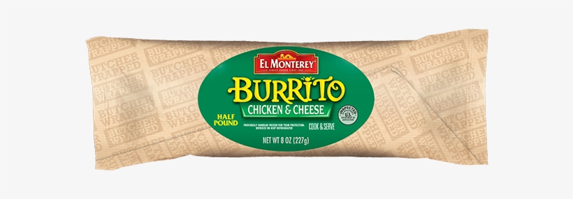 Chicken, Cheese & Pinto Bean Frozen Burrito - El Monterey Chicken And Cheese Burrito, transparent png #294547