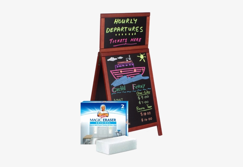Chalkboard W/ Magic Eraser - North American Mr. Clean Magic Eraser Pad, transparent png #295016